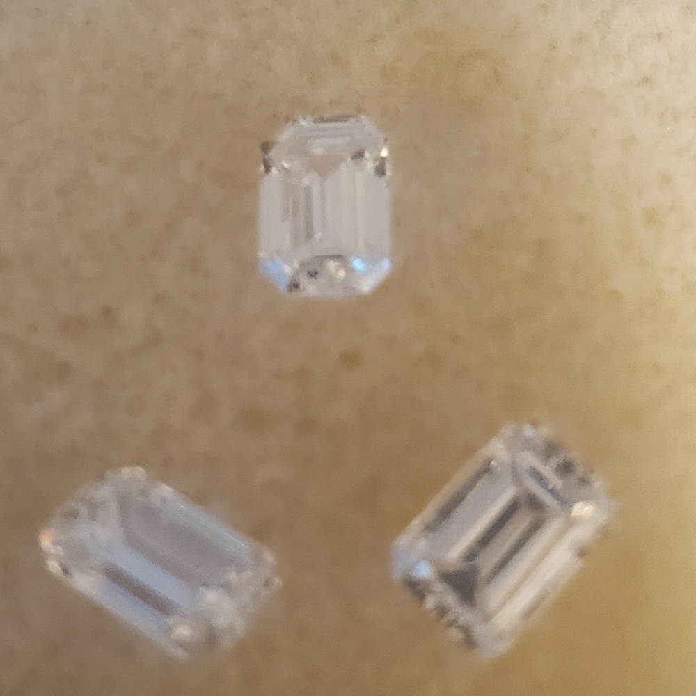 3 Emerald Cut C.Z.